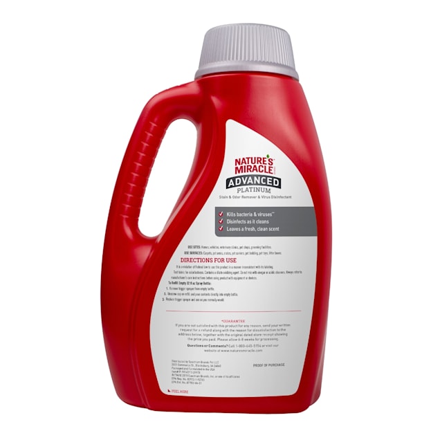 Nature s Miracle Advanced Platinum Stain Odor Remover and Virus Disinfectant for Dogs 64 fl. oz