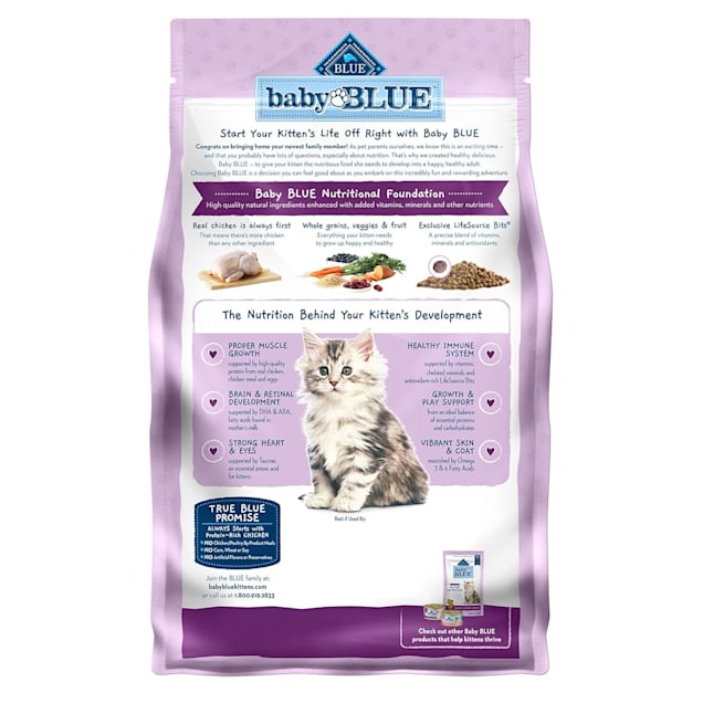 Blue Buffalo Baby Blue Healthy Growth Formula with DHA, Chicken & Brown Rice Recipe Natural Dry Kitten Food, 2 lbs. | Petco