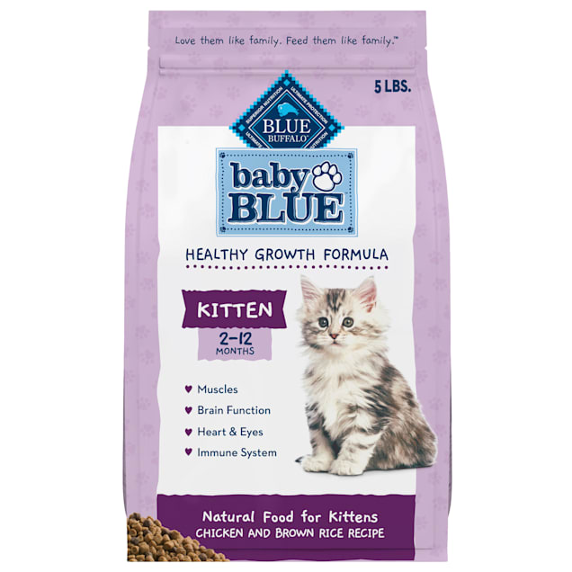 Blue Buffalo Baby Blue Healthy Growth Formula Natural Chicken and Brown Rice Recipe Kitten Dry Food, 5 lbs. on Sale At PETCO