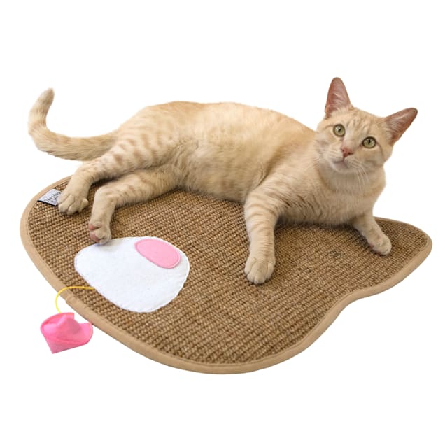 ODOMY Cat Scratch Pad Cat Scratching Mat & Natural Sisal Fabric Sofa Shield  Furniture Pad Durable & Washable Cat Scratcher Pad Cover Wiith a Ball 