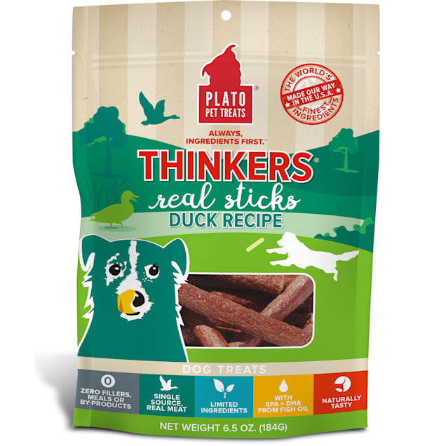 Plato Pet Thinkers Duck Recipe Dog Treats, 6.5 oz. - Carousel image #1
