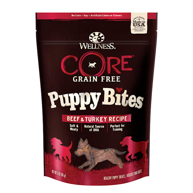 Wellness Core Grain Free Puppy Bites Beef & Turkey Recipe Soft & Chewy Treats, 3 oz., Bag - Carousel image #1