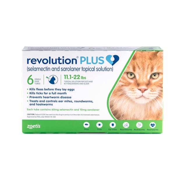 Revolution Plus Topical Solution 11.1-22lbs Cat, 6 Month Supply - Carousel image #1