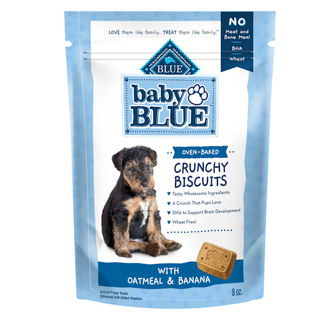 Blue Buffalo Baby Natural Crunchy Biscuits Banana & Oatmeal Puppy 8 oz. | Petco