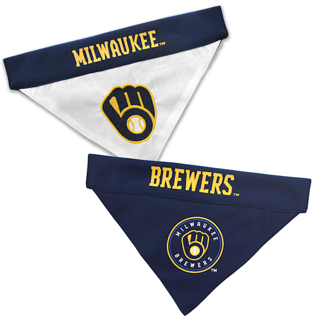 Pets First Milwaukee Brewers Reversible Bandana for Dogs, Small/Medium - Carousel image #1