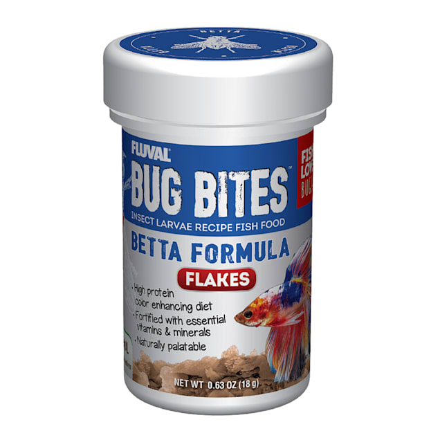 Fluval Bug Bites Betta Color Enhancing Flakes, 0.63 oz. - Carousel image #1