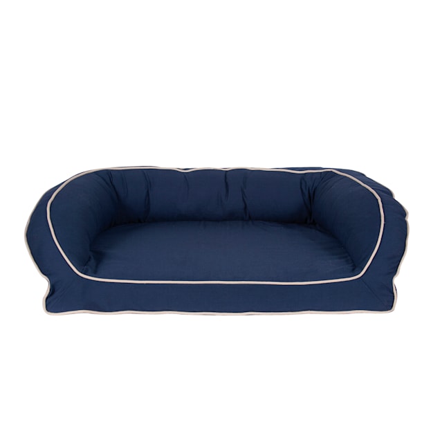 Carolina Pet Company Orthopedic Classic Canvas Bolster Dog Bed in Blue, 27" L X 36" W X 10.5" H - Carousel image #1