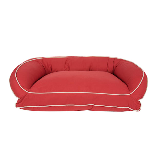 Carolina Pet Company Orthopedic Classic Canvas Bolster Dog Bed in Barn Red, 27" L X 36" W X 10.5" H - Carousel image #1
