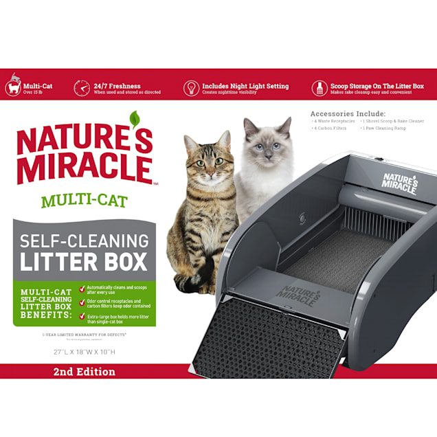 nature s miracle multi cat self cleaning litter box large x large