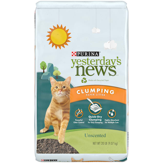 Purina Yesterday's News Unscented Clumping Paper Lightweight Multi Cat Litter, 20 lbs. - Carousel image #1