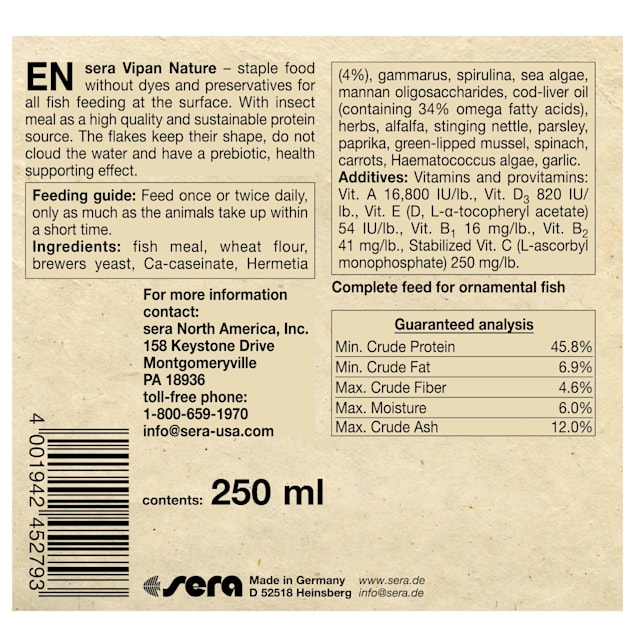 Sera Vipan Nature Food 2.1 oz. Petco