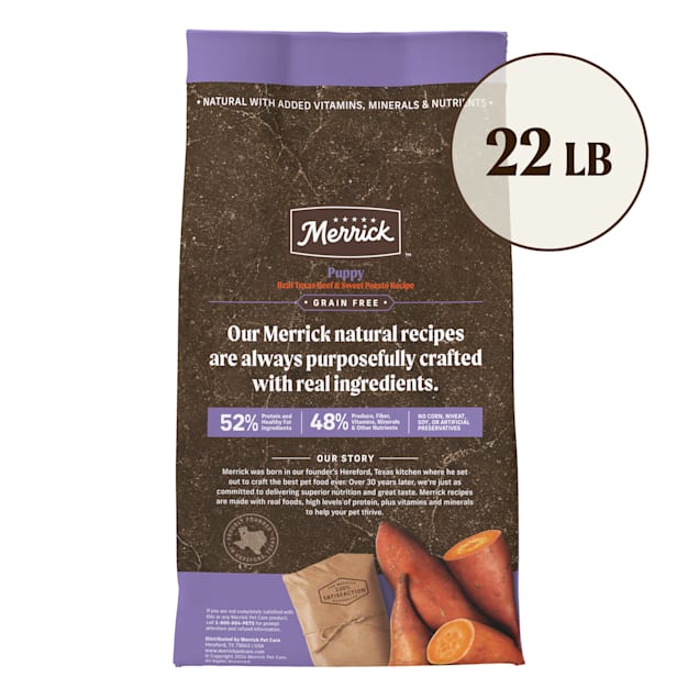 Merrick beef and sweet potato puppy top