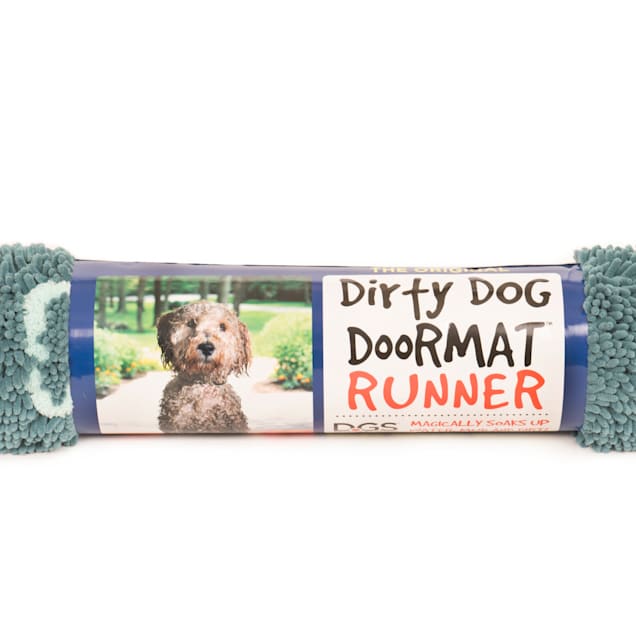 Dog Gone Smart Dirty Dog Pacific Blue Doormat Runner for Dogs, 60" L X 30" W - Carousel image #1