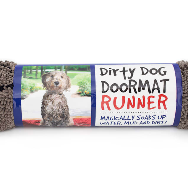 Dog Gone Smart Dirty Dog Grey Doormat Runner for Dogs, 60" L X 30" W - Carousel image #1