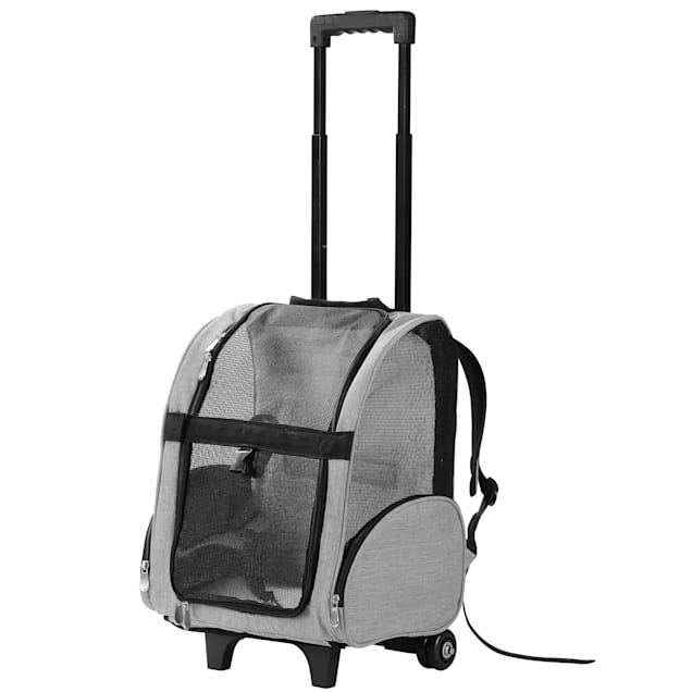 Pet Life Grey Single Strap Over-The-Shoulder Navigation Hands Free Backpack  and Front pack Pet Carrier, 11.8 L X 10.2 W X 13H