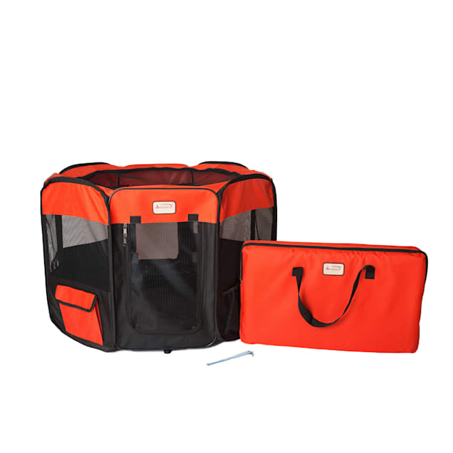 Armarkat Model PP002R Portable Pet Playpen in Black and Red Combo, 36" L X 36" W X 24" H - Carousel image #1