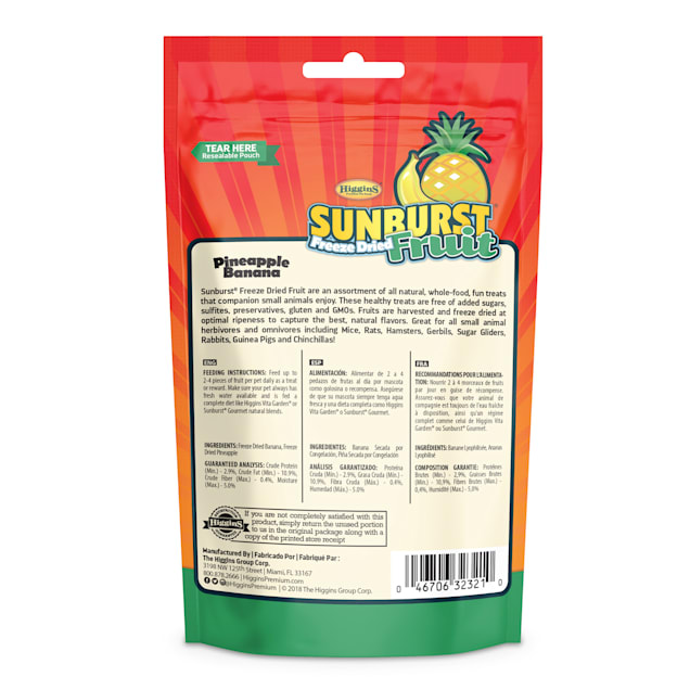 Higgins Sunburst Freeze Dried Fruit Pineapple Banana Small Animal Treat 0 5 Oz Petco Fresh fruit is better for a rabbit, if you want to give your bunny a treat. higgins sunburst freeze dried fruit pineapple banana small animal treat 0 5 oz