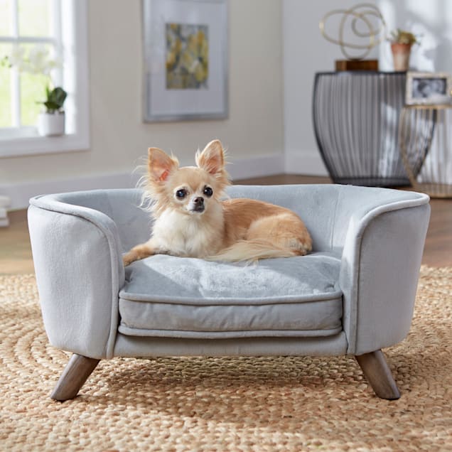 Enchanted Home Pet Grey Romy Pet Sofa, 26.5" L X 16" W X 12" H - Carousel image #1