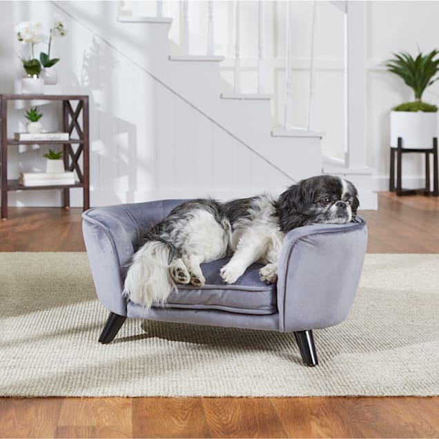 Enchanted Home Pet Pewter Romy Pet Sofa, 26.5" L X 16" W X 12" H - Carousel image #1