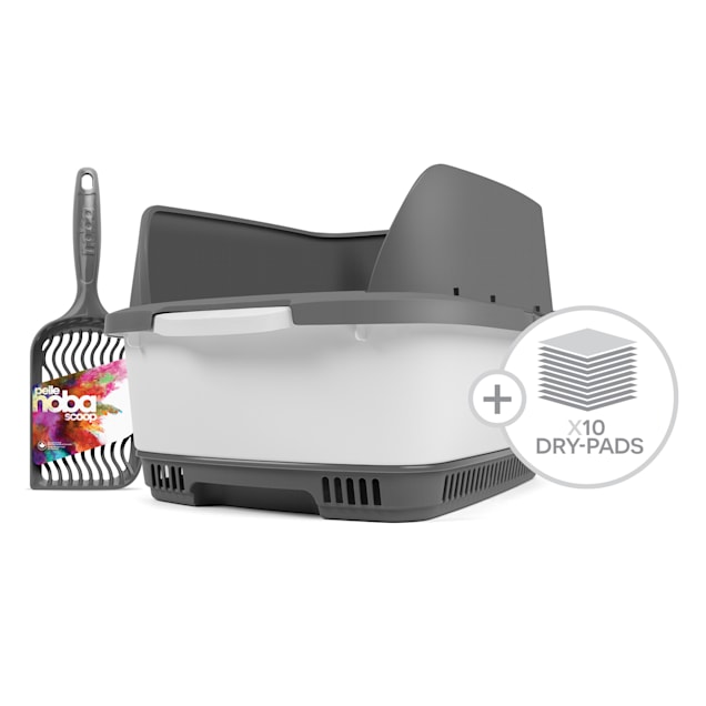 Noba Cateco Odor Elimination Starter Kit Gray Cat Litter Box Large Petco