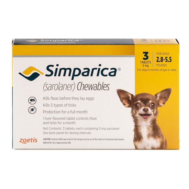 Simparica Chewable for Dogs 2.8-5.5 lbs, 3 Month Supply - Carousel image #1