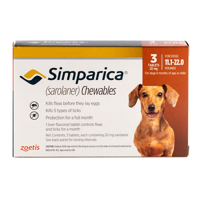 Simparica Chewable for Dogs 11.1-22 lbs, 3 Month Supply - Carousel image #1