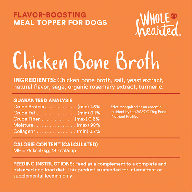 WholeHearted Chicken Bone Broth Recipe Wet Dog Meal Topper 8 fl