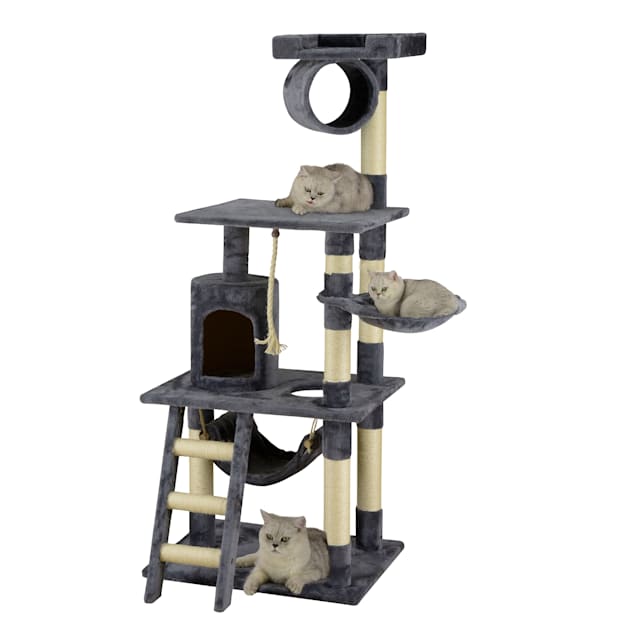 Go Pet Club 62 Grey Cat Tree Condo with Hammock Basket
