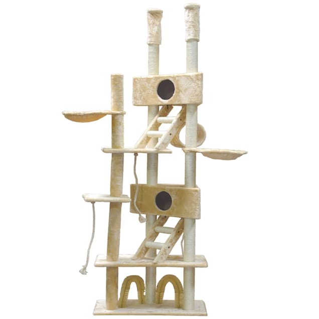 Go Pet Club Cat Tree with Large Houses and Brushes, 106" H - Carousel image #1
