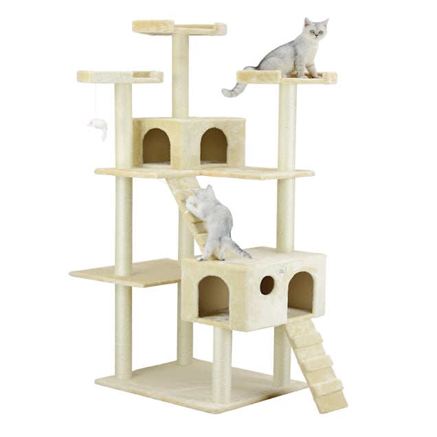 Go Pet Club Classic Beige Cat Tree Furniture with Sisal Scratching Posts 72