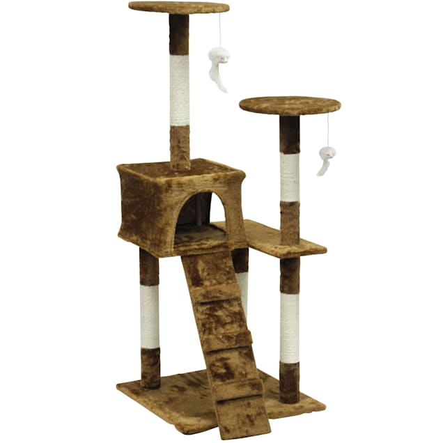 Go Pet Club Economical Brown Cat Tree Condo With Sisal Covered Posts 51 25 H Petco