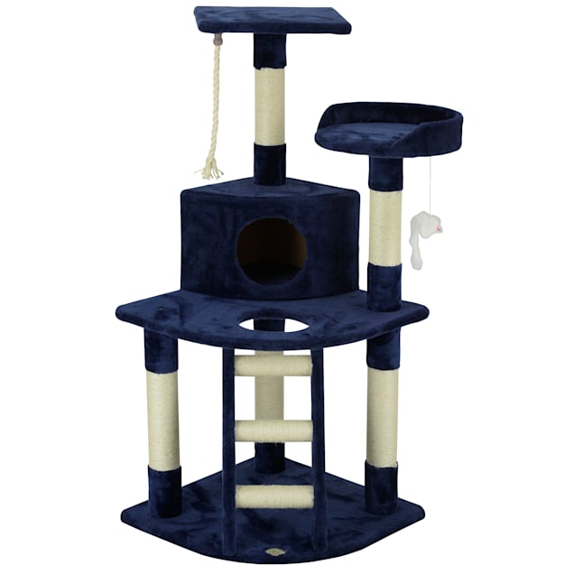 Navy blue cat tree clearance