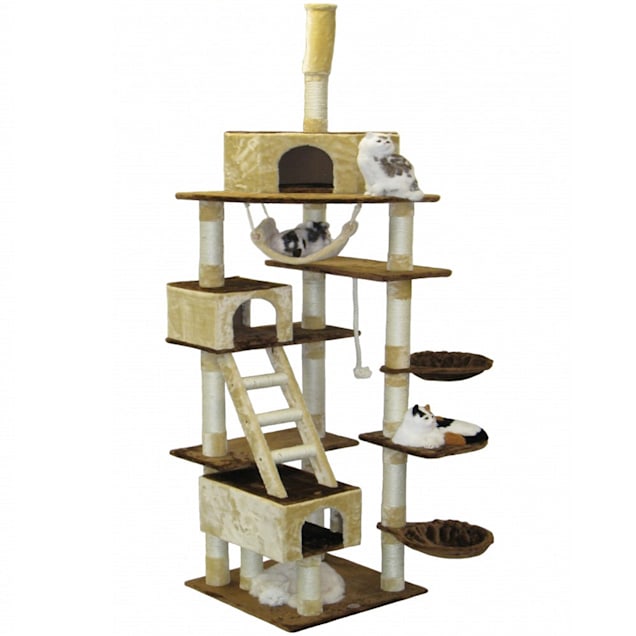 Go Pet Club Beige Cat Tree Condo with Adjustable Ceiling Support F201 92