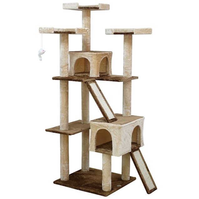 Go Pet Club Kitten Tree House with Sisal Scratching Board, 71.2" H - Carousel image #1