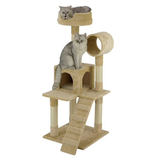 Go Pet Club Beige Cat Tree Condo With Sisal Covered Posts 49 5 H Petco