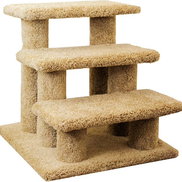New Cat Condos 3 Level Carpeted Premier Brown Post Stairs, 21" H - Carousel image #1