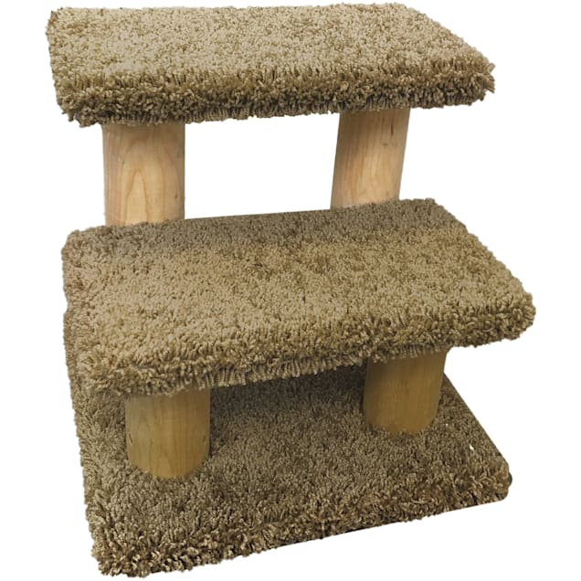 New Cat Condos 2 Level Solid Wood Brown Pet Stairs, 16" H - Carousel image #1