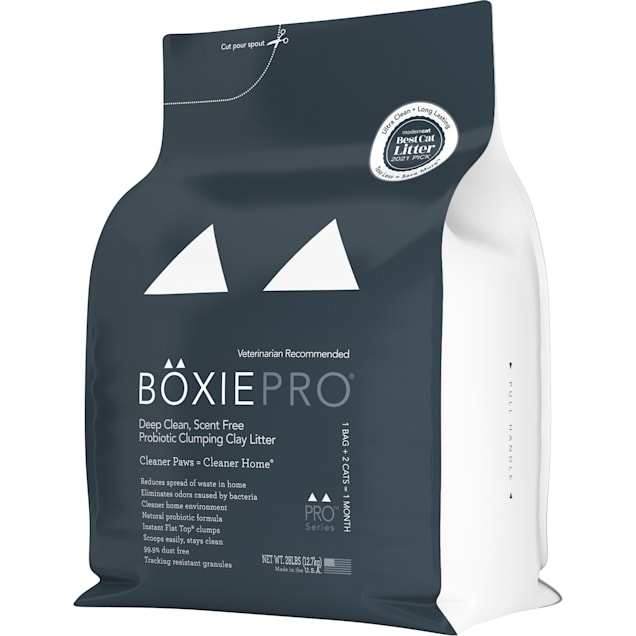 Boxiecat BoxiePro Deep Clean Scent Free Probiotic Clumping Clay Cat Litter, 28 lbs. - Carousel image #1