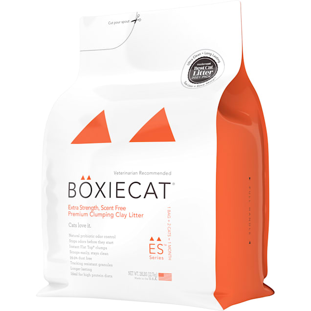 Boxiecat Extra Strength Scent-free Premium Clumping Clay Cat Litter, 28 lbs. - Carousel image #1