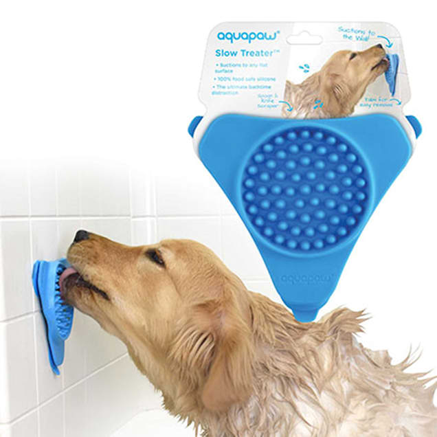 Licking Mat for Dogs & Cats 2 Pack Healthy Feeder Blue & Yellow Slow Treater Mat with Suction Cups for Pet Shower Lick Pad for Anxiety Relief Calming Peanut Butter Dispenser 