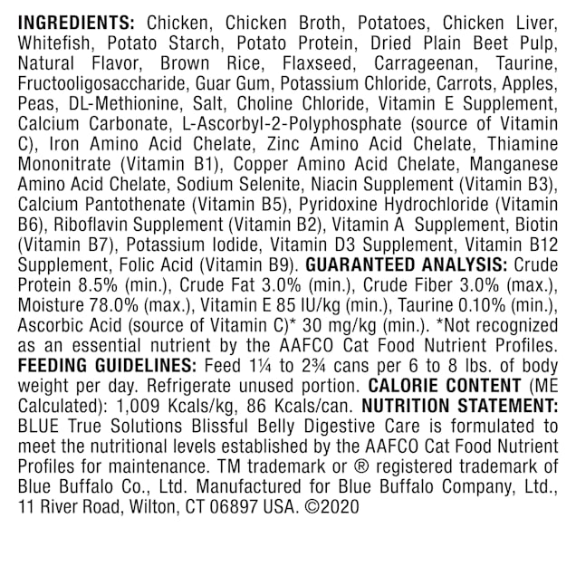 Blue buffalo ingredients cat food top