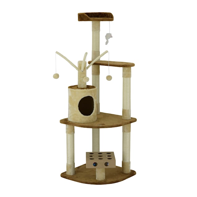 Go Pet Club IQ Busy Box Cat Tree Condo with Dangling Toys SF053, 60" H - Carousel image #1