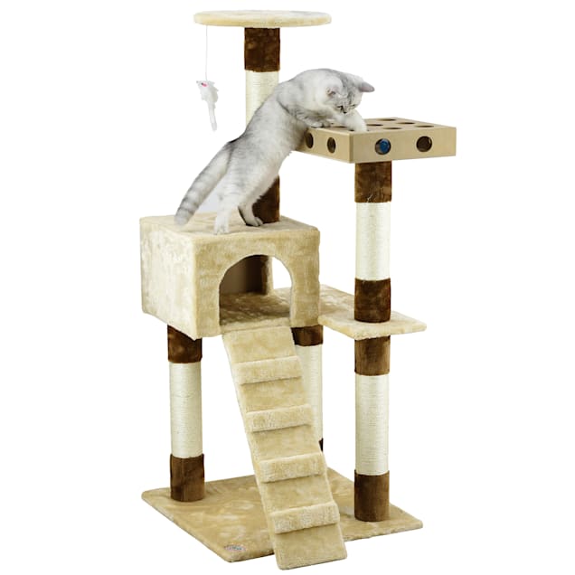 Go Pet Club IQ Busy Box Cat Condo with Sisal Covered Scratching Posts SF058, 52" H - Carousel image #1