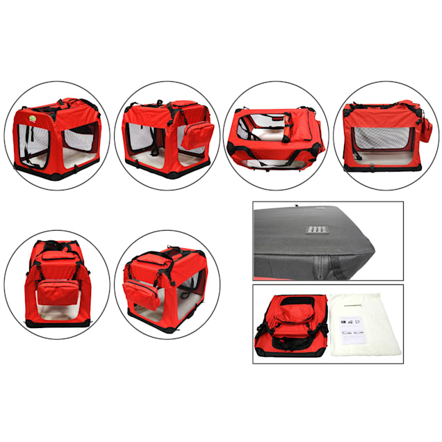 Go Pet Club Portable Soft Red Dog Crate 32 x23.25