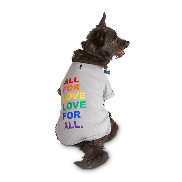 YOULY The Free Spirit Rainbow Love Dog Grey T-Shirt, X-Small - Carousel image #1