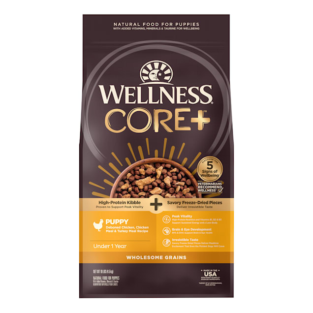 Wellness CORE RawRev Wholesome Grains Chicken Recipe Dry Puppy Food, 10 lbs., Bag - Carousel image #1