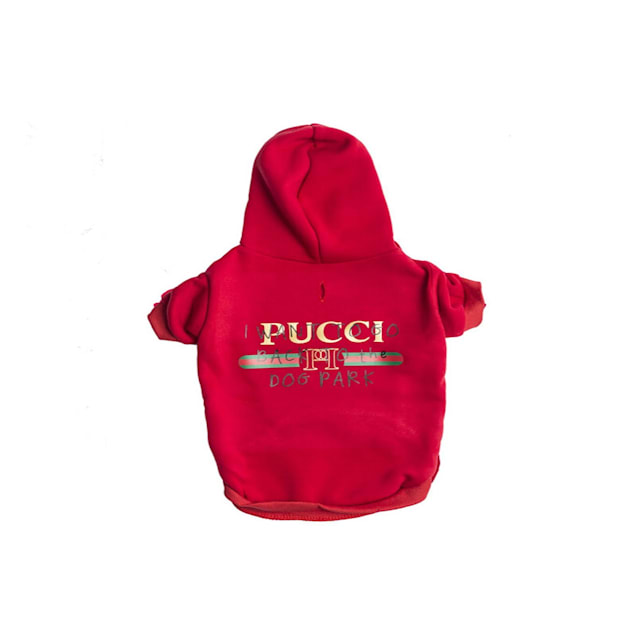 Fresh Pawz Red Pucci Dog Park Hoodie