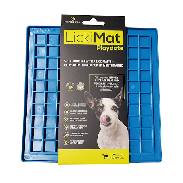 Hyper Pet LickiMat Playdate Blue Slow Feeder Mat for Dogs, Small/Medium - Carousel image #1