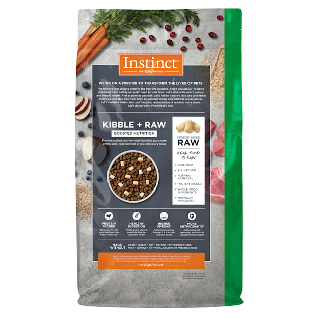 Instinct Raw Boost Whole Grain Real Lamb Oatmeal Recipe Dry Dog Food With Freeze Dried Raw Pieces 20 Lbs Petco