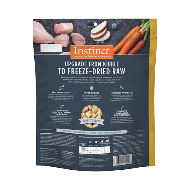Instinct Freeze Dried Raw Meals Grain Free Cage Free Chicken Recipe Dog Food 9.5 oz